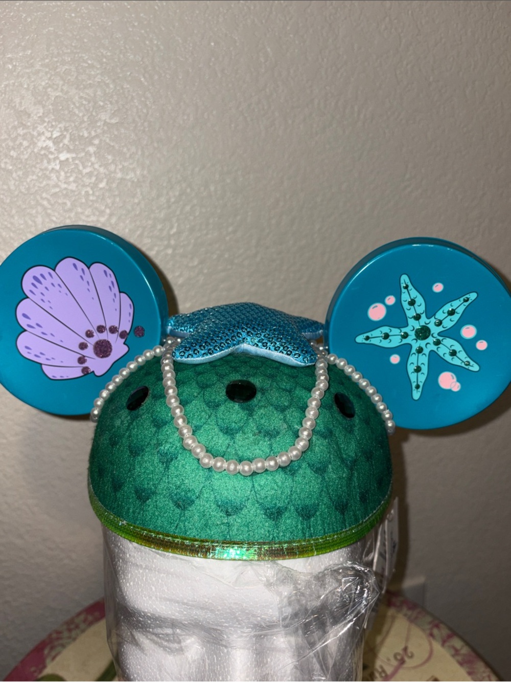 Mermaid Seashell Ears Headband - Teal & Aqua